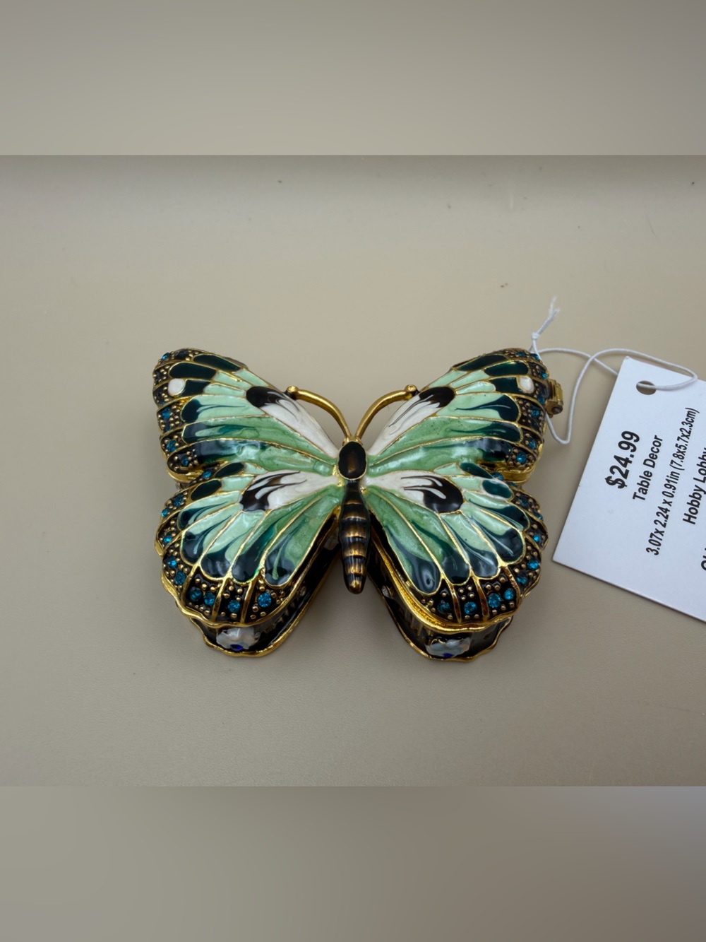 Hobby Lobby Jeweled Butterfly Trinket Jewelry Box NWT